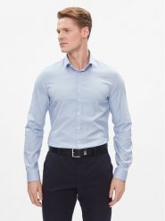 Calvin Klein Koszula K10K112305 Błękitny Slim Fit. Niebieskie koszule męskie CALVIN KLEIN, m, bez wzorów, z bawełny, bez kołnierzyka, bez ramiączek. Za 299.99 zł.
