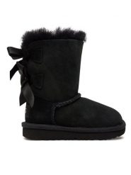 Ugg Śniegowce T Bailey Bow II 1017394T Czarny. Czarne kozaki dziewczęce Ugg, bez wzorów, ze skóry, bez obcasa. Za 689.99 zł.