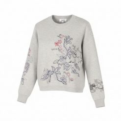 Desigual Jers Laia sweter damski L szary melange haftowany. Szare swetry klasyczne damskie Desigual, l, z wiskozy, bez kołnierzyka. Za 337.99 zł.