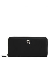 KARL LAGERFELD Portfel A4W32011 Czarny. Czarne portfele damskie Karl Lagerfeld, bez wzorów, ze skóry. Za 439.99 zł.