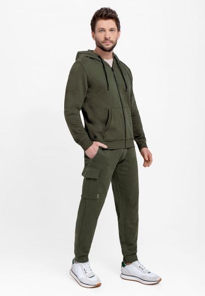Joggery cargo N-SAVE. Brązowe spodnie dresowe męskie Volcano, bez wzorów, z dresówki. Za 149.99 zł.