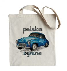 Syrena — torba. Niebieskie shopper bag damskie nikiniki, bez wzorów, z bawełny, na ramię, duże, bez dodatków. W wyprzedaży za 24.65 zł.