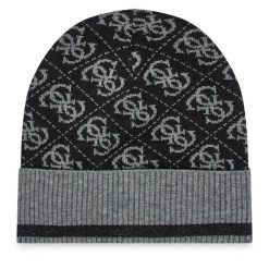 Czapka Guess. Czarne czapki zimowe damskie Guess. Za 169.99 zł.