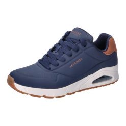 Buty sportowe Sneakersy męskie, Uno - Suited On Air. Niebieskie buty sportowe na co dzień męskie Skechers, z materiału, bez zapięcia, trekkingowe. Za 299.99 zł.