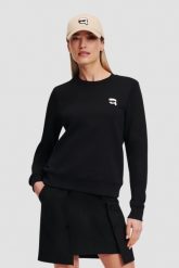 KARL LAGERFELD Czarna damska bluza Ikonik 2.0. Czarne bluzy bez kaptura damskie Karl Lagerfeld, s, z bawełny. W wyprzedaży za 393.99 zł.