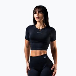 Top treningowy damski NEBBIA Power. Czarne topy sportowe damskie Nebbia, m, bez wzorów, z elastanu, bez ramiączek. Za 229.99 zł.
