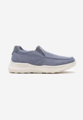 Niebieskie Buty Sportowe Slip On z Jeanowego Materiału Moallin. Niebieskie buty sportowe na co dzień męskie Born2be, na lato, bez zapięcia. Za 84.99 zł.