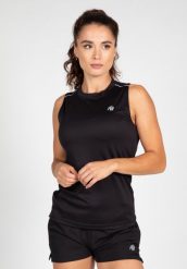 Mokena Top bez rękawów - Czarny. Czarne topy sportowe damskie GORILLA WEAR, l, bez wzorów, z poliesteru, bez ramiączek. Za 178.00 zł.