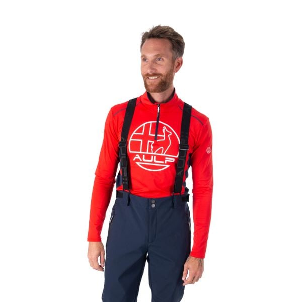 Spodnie narciarskie męskie CMP VIZIL wodoodporne oddychające, szelki, gaitery. Niebieskie spodnie materiałowe męskie Aulp, bez wzorów, sportowe. Za 399.99 zł.
