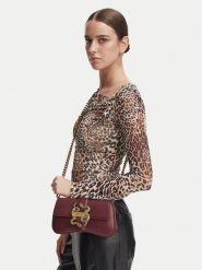 Just Cavalli Torebka Iconic Snakes 81RA4BA7 ZSA89 Czerwony ciemny. Czerwone torebki wieczorowe Just Cavalli, bez wzorów, ze skóry, wizytowe, bez kołnierzyka, bez ramiączek. Za 759.99 zł.