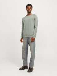 Jack & Jones Sweter w kolorze szarym rozmiar: L. Szare swetry męskie Jack & Jones, l, bez wzorów, z bawełny, bez kołnierzyka. Za 83.42 zł.