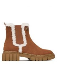 MICHAEL Michael Kors Botki MK02655220 Brązowy. Brązowe botki dziewczęce MICHAEL Michael Kors, bez wzorów, ze skóry, bez ramiączek. Za 459.99 zł.