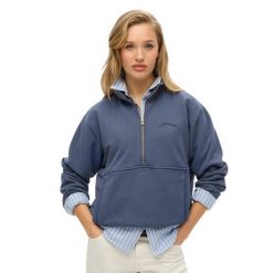 Kurtka oversize z okrągłym dekoltem dla kobiet Superdry Athletic Essentials. Niebieskie kurtki damskie Superdry., m, bez wzorów, bez kaptura. Za 275.50 zł.