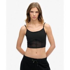 Top Sportowy Tech. Czarne topy sportowe damskie Superdry., bez wzorów, bez ramiączek. W wyprzedaży za 154.65 zł.