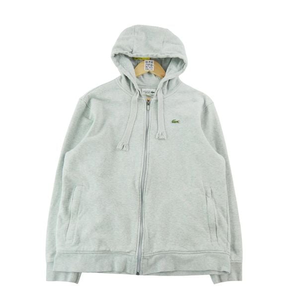 Second life - Bluza z kapturem męska full-zip Lacoste - Stan dobry. Szare bluzy z kapturem męskie Lacoste, l, z materiału. Za 173.28 zł.