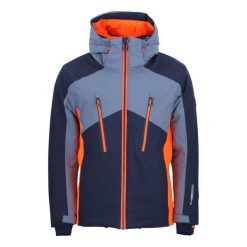 Kurtka Peak Mountain Crampon. Niebieskie kurtki męskie Peak Mountain, m, bez wzorów, bez kaptura, narciarskie. W wyprzedaży za 634.00 zł.