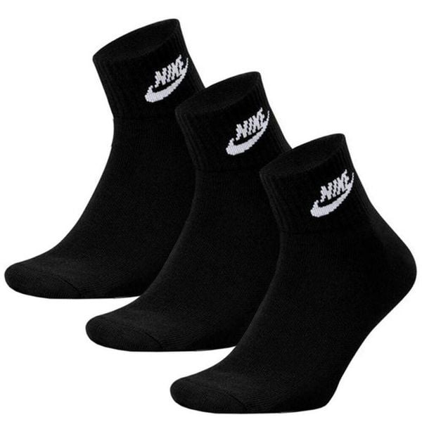 Skarpety Za Kostkę Unisex Adult Everyday Essential (zestaw 3 Sztuk). Czarne skarpetki damskie Nike, bez wzorów. Za 117.99 zł.