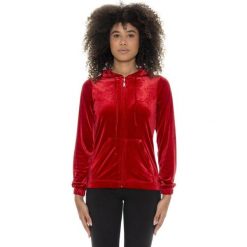 Bluza z kaptur na co dzień na siłownię. Czerwone bluzy sportowe damskie LEONE 1947 APPAREL, bez wzorów, z poliesteru, bez ramiączek, bez kaptura. Za 191.56 zł.