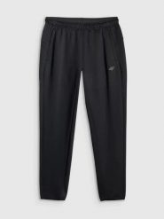 Spodnie treningowe z wykończeniem szybkoschnącym męskie czarne 4F Czarny L. Czarne spodnie materiałowe męskie Under Armour, bez wzorów, z elastanu. Za 172.50 zł.