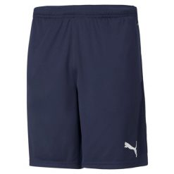 Spodenki męskie Puma teamRISE Training Shorts granatowe. Białe szorty męskie Puma, z materiału, bez kołnierzyka. Za 85.00 zł.