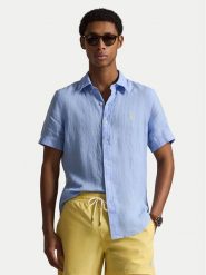 Polo Ralph Lauren Koszula 710968912501 Niebieski Regular Fit. Niebieskie koszule męskie Polo Ralph Lauren, l, bez wzorów, ze lnu, bez kołnierzyka, bez ramiączek. Za 749.99 zł.