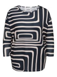 ONLY Carmakoma Bluzka w kolorze granatowo-kremowym rozmiar: M-46/48. Niebieskie bluzki damskie Only Carmakoma, m, bez wzorów, bez kołnierzyka, bez ramiączek. Za 69.99 zł.