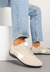 Beżowe Sneakersy Typu Klasyczne Tenisówki Zelritia. Brązowe trampki i tenisówki damskie Renee, z aplikacjami, z jeansu. Za 74.99 zł.