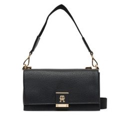 Torebka Tommy Hilfiger. Czarne torebki klasyczne damskie Tommy Hilfiger, bez wzorów, bez dodatków. Za 559.99 zł.