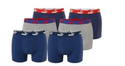 Bokserki majtki męskie Puma Boxershorts 6-pak bawełniane. Niebieskie bokserki męskie Puma, bez wzorów, z bawełny. Za 179.00 zł.