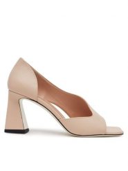 Pollini Sandały SA16207C1MTD0122 Beżowy. Brązowe sandały damskie Pollini, bez wzorów, ze skóry, bez obcasa, na słupku. Za 1,209.00 zł.