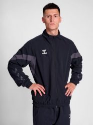 Kurtka z dresu Hummel Travel. Czarne kurtki męskie HUMMEL, xl, bez wzorów, z dresówki, bez kaptura. Za 200.50 zł.