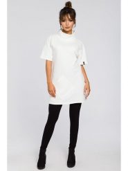 Be Wear Sukienka w kolorze kremowym rozmiar: S/M. Brązowe sukienki damskie Be Wear, na co dzień, m, bez wzorów, bez kołnierzyka, bez ramiączek, mini, proste. Za 61.46 zł.