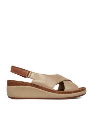 Lasocki Sandały CEO-WI23-PIE-01 Beżowy. Brązowe sandały damskie Lasocki, bez wzorów, ze skóry, bez obcasa, na koturnie. Za 179.99 zł.