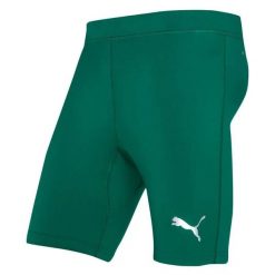 Szorty Puma Liga Baselayer. Zielone szorty męskie Puma, bez kołnierzyka. Za 167.50 zł.