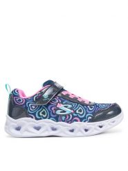 Skechers Sneakersy Heart Lights-Boogie Love 303257L/NVMT Granatowy. Niebieskie buty sportowe dziewczęce Skechers, bez wzorów, z materiału, bez zapięcia. Za 179.99 zł.