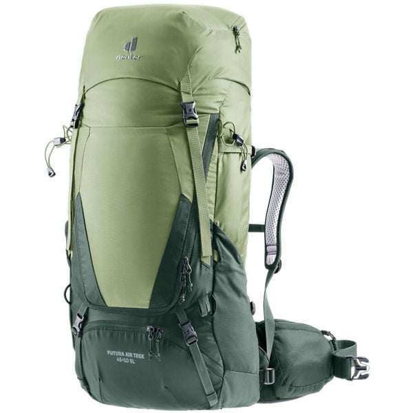 Plecak trekkingowy Deuter Futura Air Trek 45 + 10 SL. Zielone plecaki damskie Deuter, bez wzorów, sportowe. Za 1,194.99 zł.