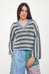 Sweter damski ażurowy lniany Epica WEEKEND MAX MARA. Swetry klasyczne damskie Weekend Max Mara, l, ze lnu, bez kołnierzyka. Za 1,309.00 zł.