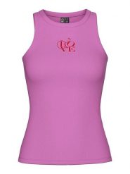 Pieces Top "May" w kolorze fioletowym rozmiar: M. Różowe topy damskie Pieces, m, bez wzorów, bez kołnierzyka. Za 48.39 zł.