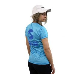 Softee Padel Zero koszulka damska niebieska celeste. Niebieskie t-shirty damskie Softee, bez wzorów, bez kołnierzyka. Za 146.99 zł.