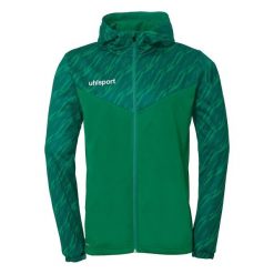 Kurtka z kapturem Uhlsport Progressive 28. Czarne kurtki damskie UHLSPORT, l, bez wzorów, z materiału, z kapturem. Za 259.05 zł.