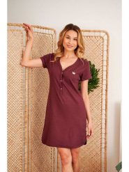 Doctor Nap Ciążowa koszula nocna w kolorze czerwonym rozmiar: L. Czerwone koszule nocne damskie Doctor Nap, bez wzorów, moda ciążowa. Za 97.99 zł.