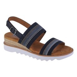 Sandały damskie, Desert Kiss Hi - Tea Time. Niebieskie obuwie trekkingowe damskie Skechers, bez wzorów, bez obcasa. Za 259.99 zł.