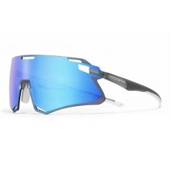 Lekkie okulary rowerowe - Przezroczysty szary + soczewka HD niebieski lód. Niebieskie okulary przeciwsłoneczne męskie ROCKBROS, z materiału. Za 155.60 zł.