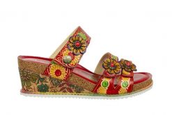 Klapki Laura Vita Bonito 19 Rouge 202064, Czerwony, Skóra naturalna - 39. Czerwone klapki damskie Laura Vita, z aplikacjami, z materiału, bez obcasa, na koturnie. W wyprzedaży za 224.10 zł.