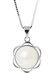 Pearline Srebrny naszyjnik z perłą - dł. 42 cm rozmiar: onesize. Białe naszyjniki damskie Pearline, srebrne. Za 252.99 zł.