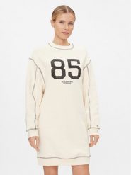 Tommy Hilfiger Sukienka dzianinowa Varsity 85 WW0WW40614 Beżowy Relaxed Fit. Brązowe sukienki damskie Tommy Hilfiger, s, bez wzorów, z bawełny, bez kołnierzyka, bez ramiączek. Za 399.99 zł.