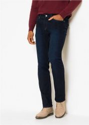 Dżinsy regular fit z wielokierunkową elastycznością, ze ściągaczem w pasie, prosty krój. Niebieskie jeansy męskie bonprix. Za 149.99 zł.