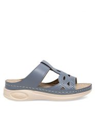 Clara Barson Klapki WYL0510-28 Niebieski. Niebieskie klapki damskie Clara Barson, bez wzorów, z syntetyku, bez obcasa. Za 53.99 zł.