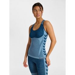 Damski tank top Hummel Clea. Niebieskie topy sportowe damskie HUMMEL, bez wzorów, bez ramiączek. Za 243.50 zł.