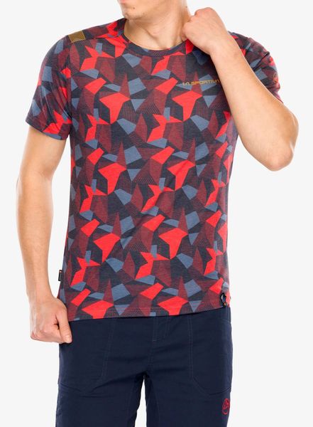 Koszulka wspinaczkowa męska La Sportiva Dimension T-Shirt. Czerwone t-shirty męskie La Sportiva, l, bez wzorów, z bawełny, bez kołnierzyka. Za 218.89 zł.
